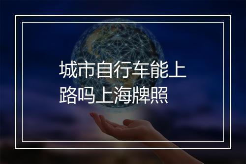 城市自行车能上路吗上海牌照